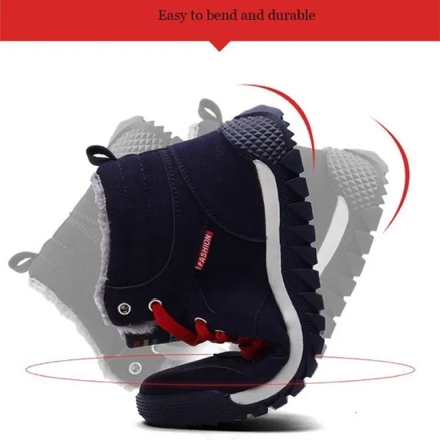 Cuzcare Men Warm Orthopedic Shoes Round Toe Ankle Snow Boots