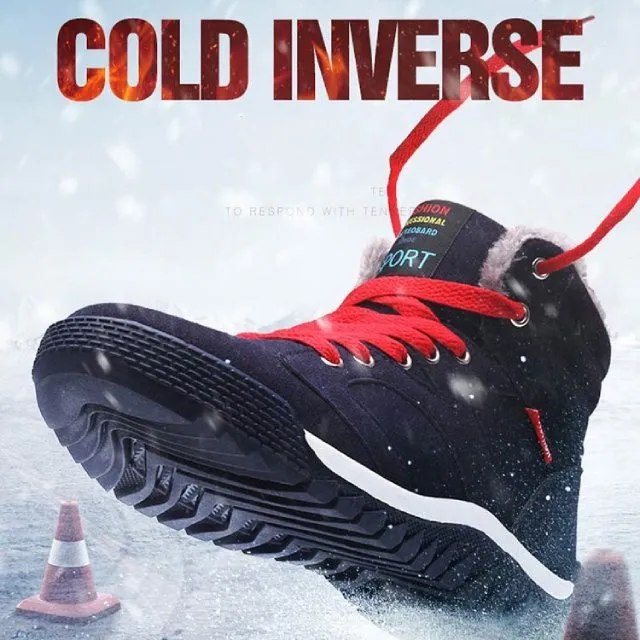 Cuzcare Men Warm Orthopedic Shoes Round Toe Ankle Snow Boots