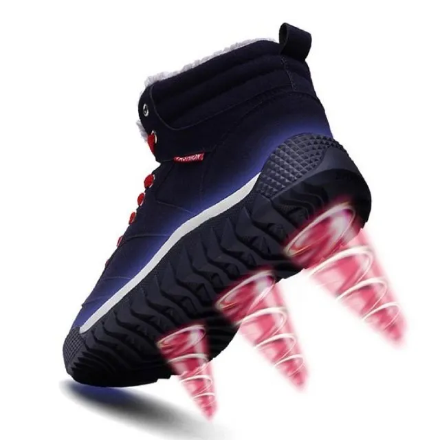 Cuzcare Men Warm Orthopedic Shoes Round Toe Ankle Snow Boots