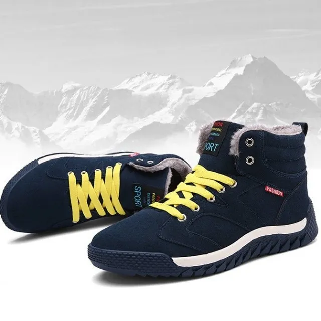 Cuzcare Men Warm Orthopedic Shoes Round Toe Ankle Snow Boots