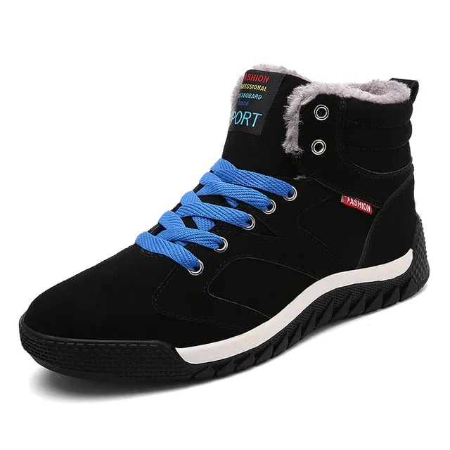 Cuzcare Men Warm Orthopedic Shoes Round Toe Ankle Snow Boots