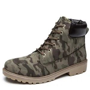 Cuzcare Men Winter Orthopedic Shoes Warm Army Ankle Boots