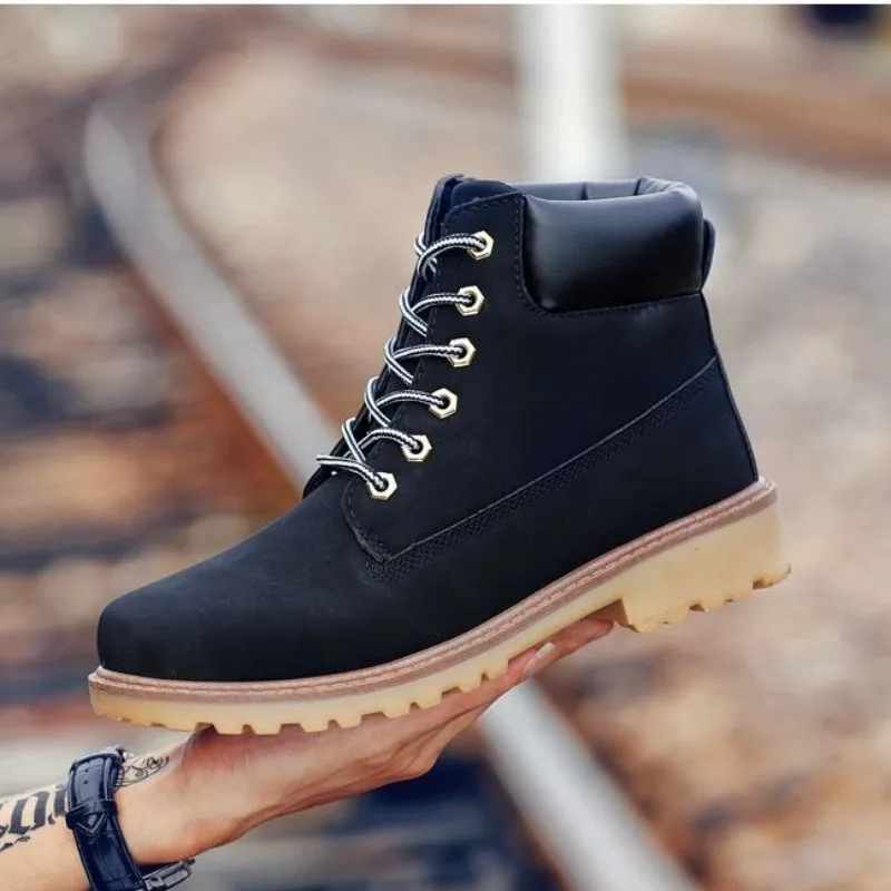 Cuzcare Men Winter Orthopedic Shoes Warm Army Ankle Boots