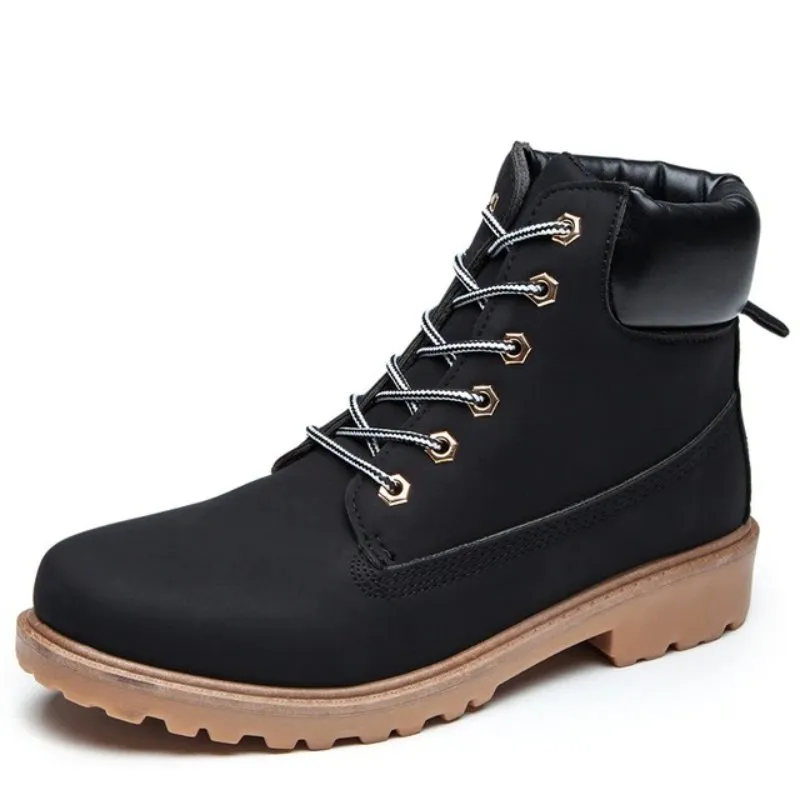 Cuzcare Men Winter Orthopedic Shoes Warm Army Ankle Boots