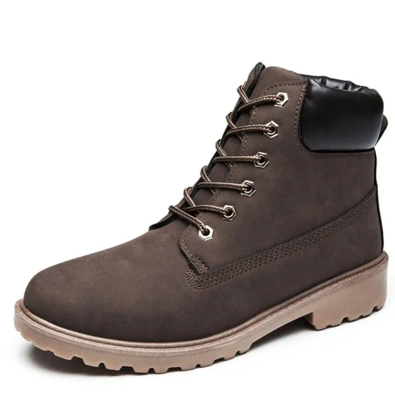 Cuzcare Men Winter Orthopedic Shoes Warm Army Ankle Boots