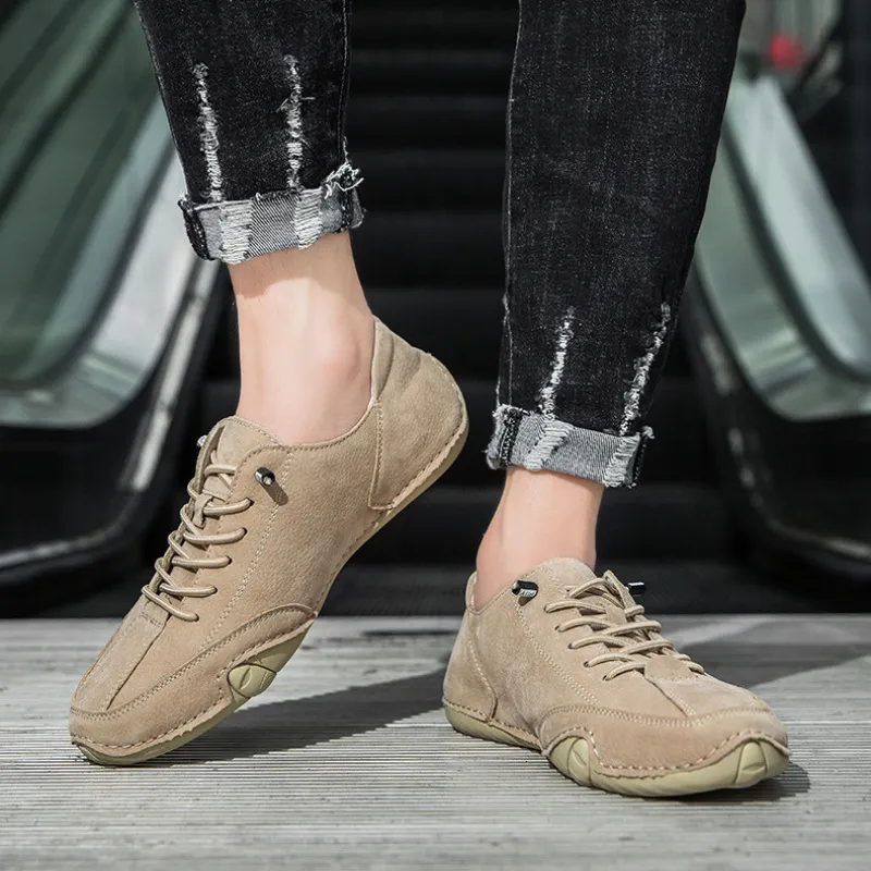 Cuzcare Orthopedic Men Shoes Comfortable Anti-slip Suede Leather Slip on Loafer Shoes