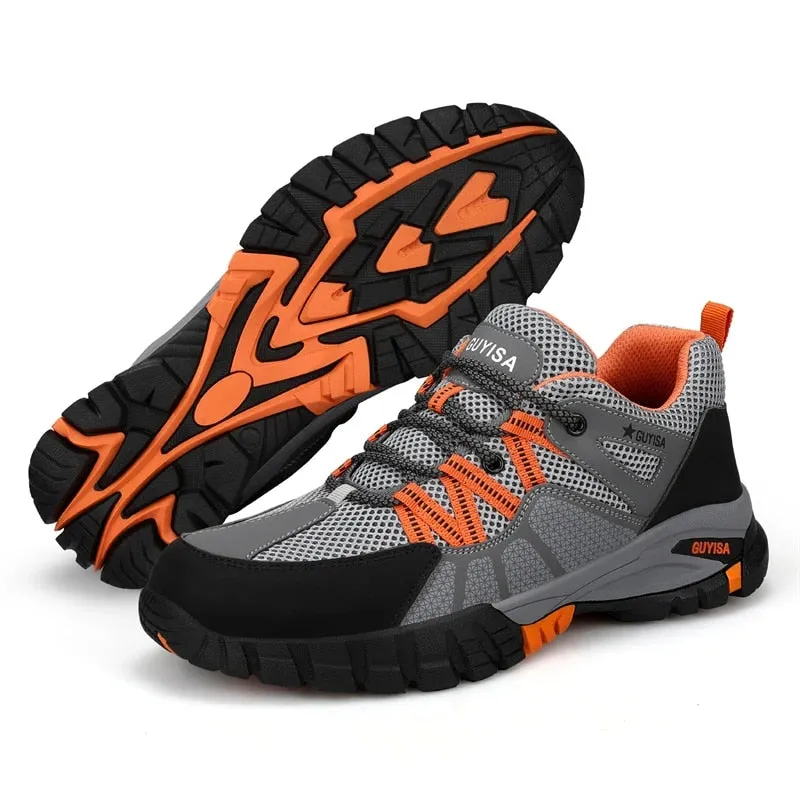 Cuzcare Orthopedic Shoes Men Steel Toe Lace Puncture-Proof Work
