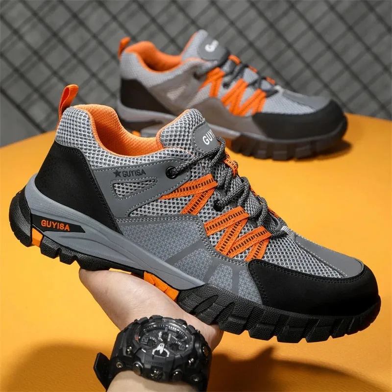 Cuzcare Orthopedic Shoes Men Steel Toe Lace Puncture-Proof Work