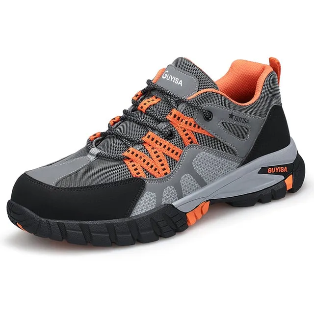 Cuzcare Orthopedic Shoes Men Steel Toe Lace Puncture-Proof Work