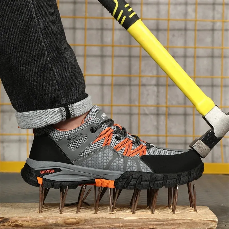Cuzcare Orthopedic Shoes Men Steel Toe Lace Puncture-Proof Work