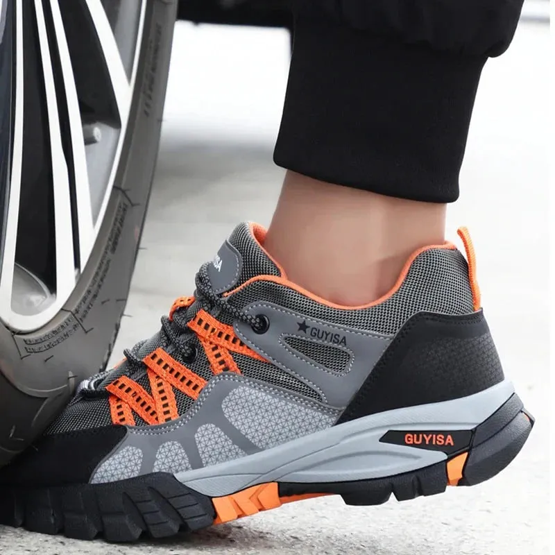 Cuzcare Orthopedic Shoes Men Steel Toe Lace Puncture-Proof Work