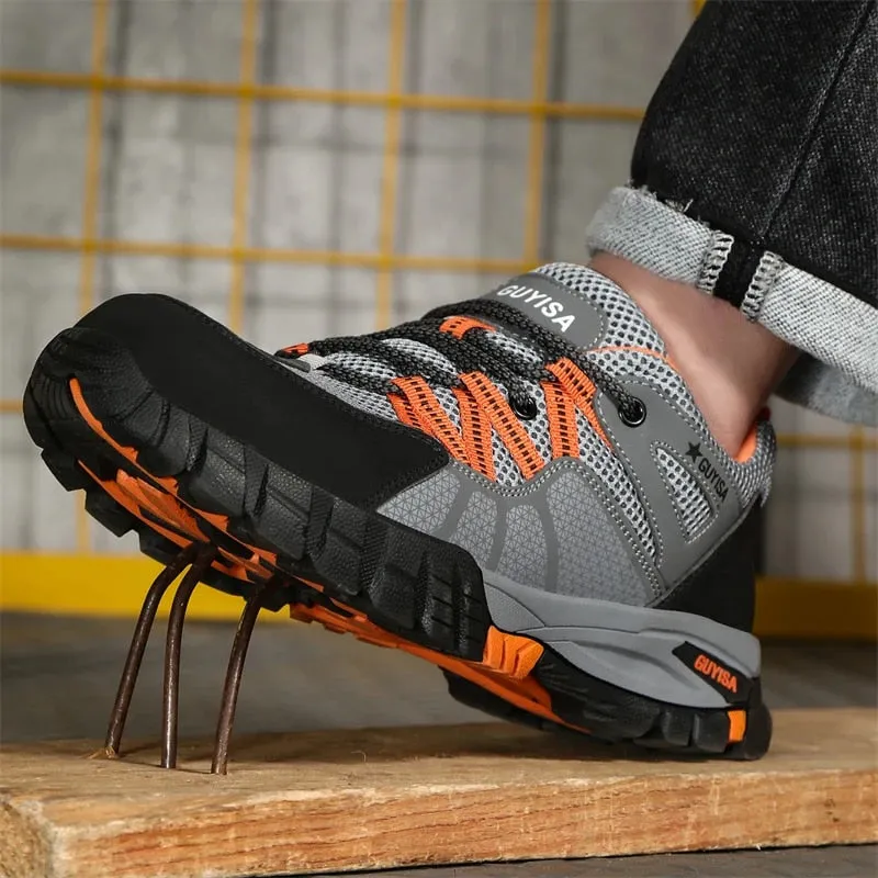 Cuzcare Orthopedic Shoes Men Steel Toe Lace Puncture-Proof Work