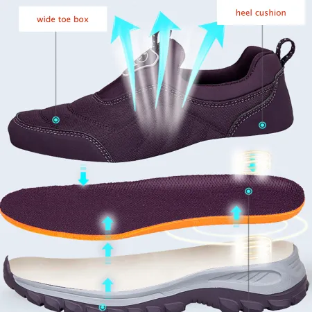 Cuzcare Orthopedic Women Shoes Breathable Cushioning Slip On Lightweight Casual