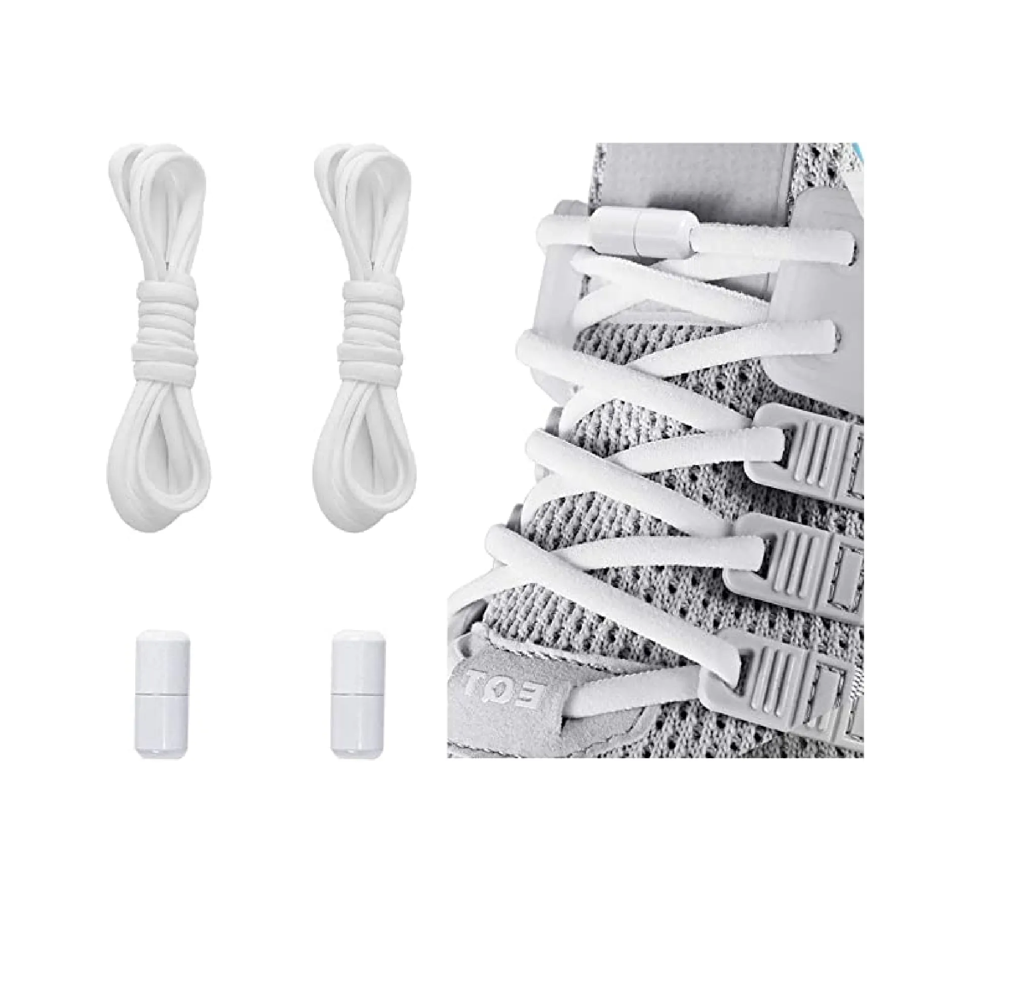 Elastic No Tie Shoe Laces For Adults Kids Elderly One Size Fits All