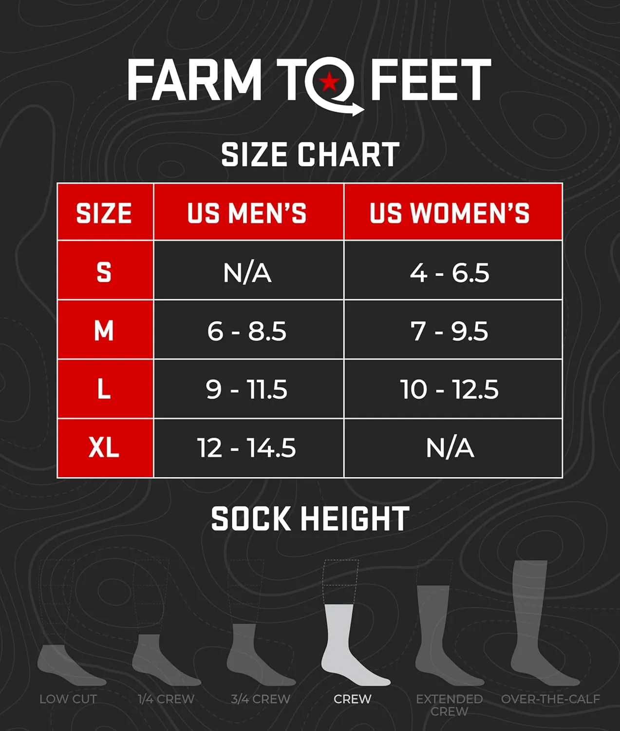FARM TO FEET 8568 Unisex King No Cushion Merino Wool Crew Socks