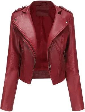 Faux Leather Jacket Women Autumn Winter Moto Biker Jacket for Women Autumn Coats