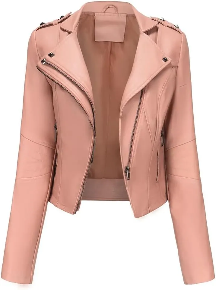 Faux Leather Jacket Women Autumn Winter Moto Biker Jacket for Women Autumn Coats