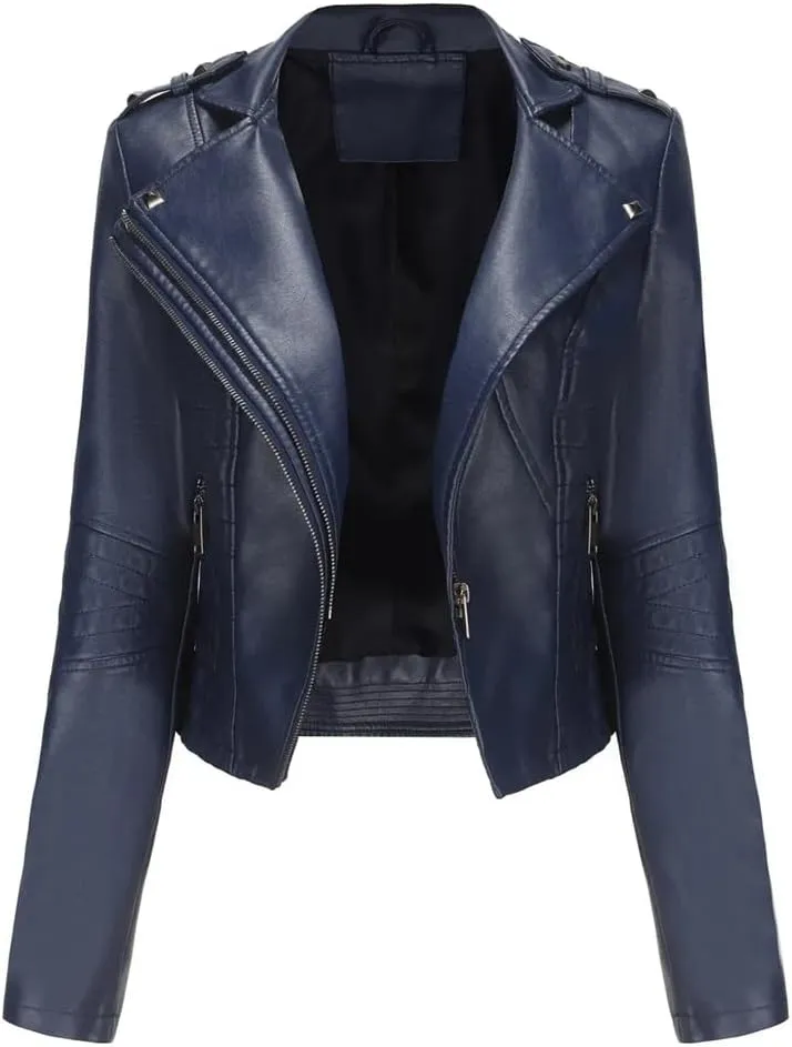 Faux Leather Jacket Women Autumn Winter Moto Biker Jacket for Women Autumn Coats