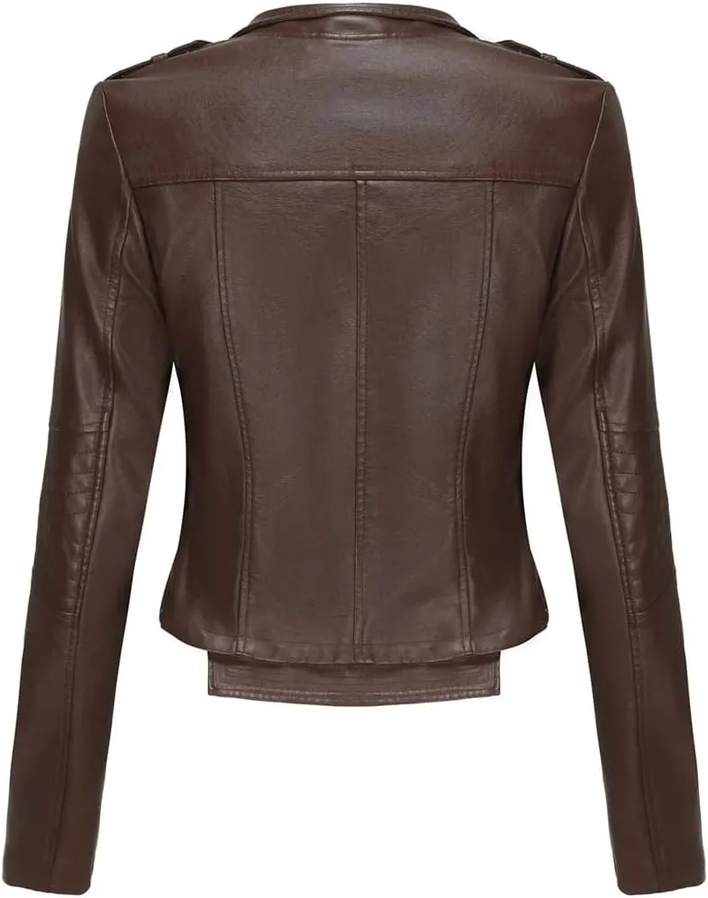 Faux Leather Jacket Women Autumn Winter Moto Biker Jacket for Women Autumn Coats