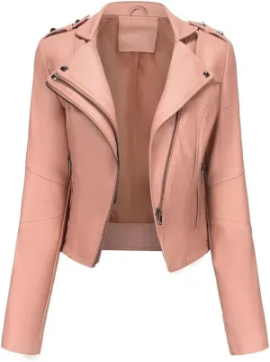 Faux Leather Jacket Women Autumn Winter Moto Biker Jacket for Women Autumn Coats