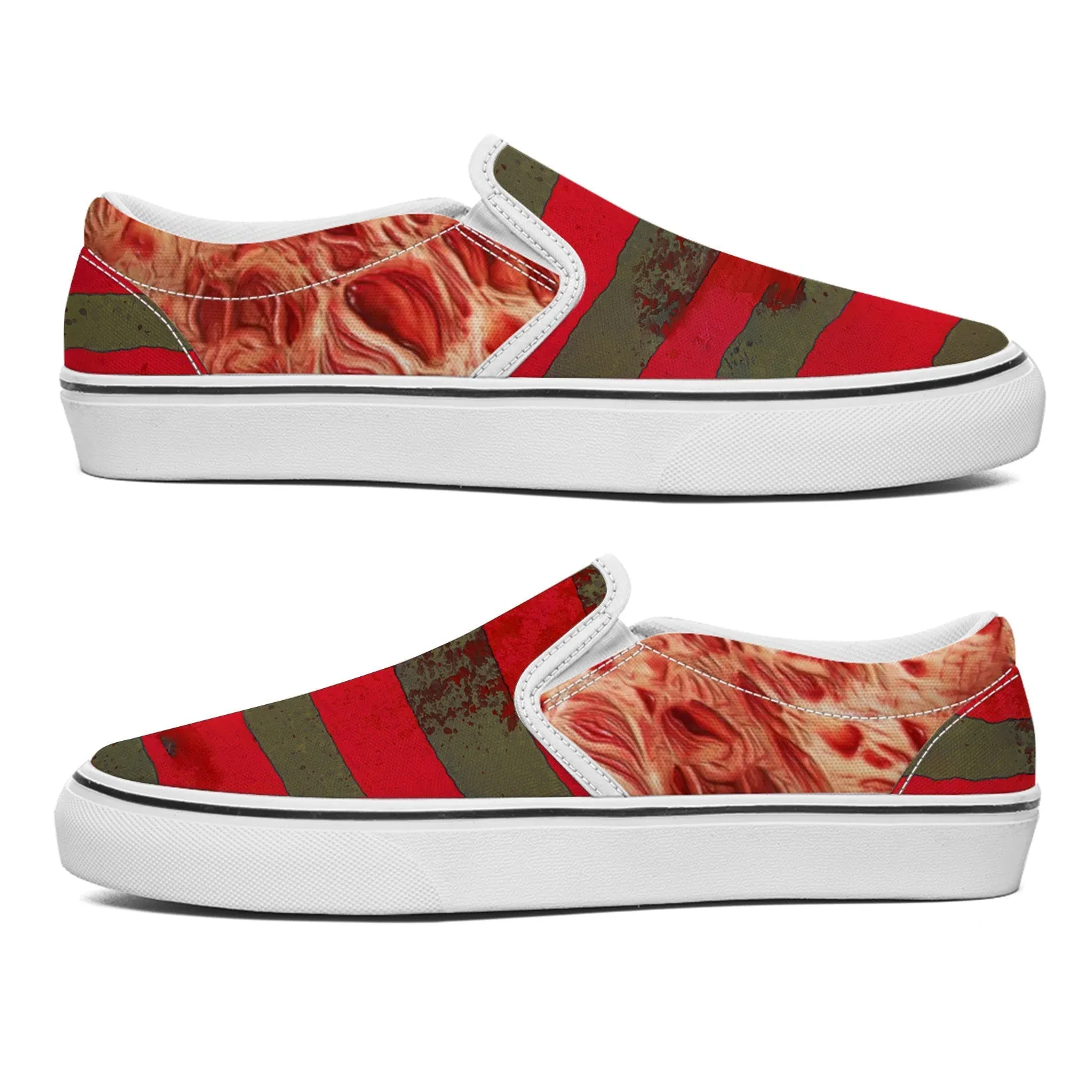 Freddy's Sneaks - Krueger Burns | Horror Freak Slip-on Sneakers