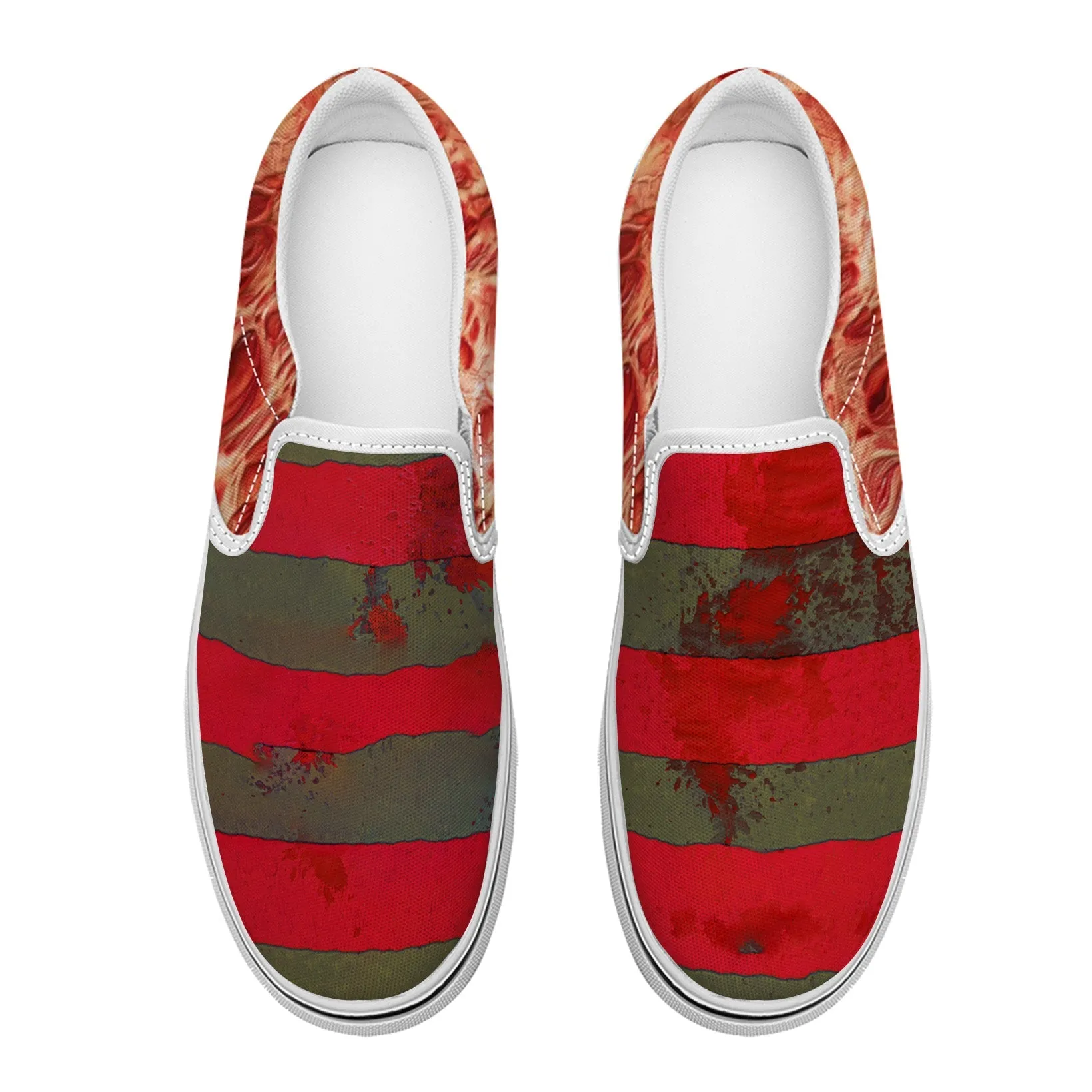 Freddy's Sneaks - Krueger Burns | Horror Freak Slip-on Sneakers