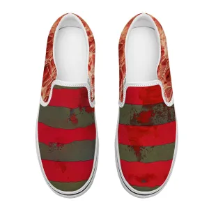 Freddy's Sneaks - Krueger Burns | Horror Freak Slip-on Sneakers
