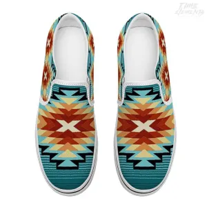 Funky Shaman Blue Sienna - Native American Shoes |  Slip-on Sneakers
