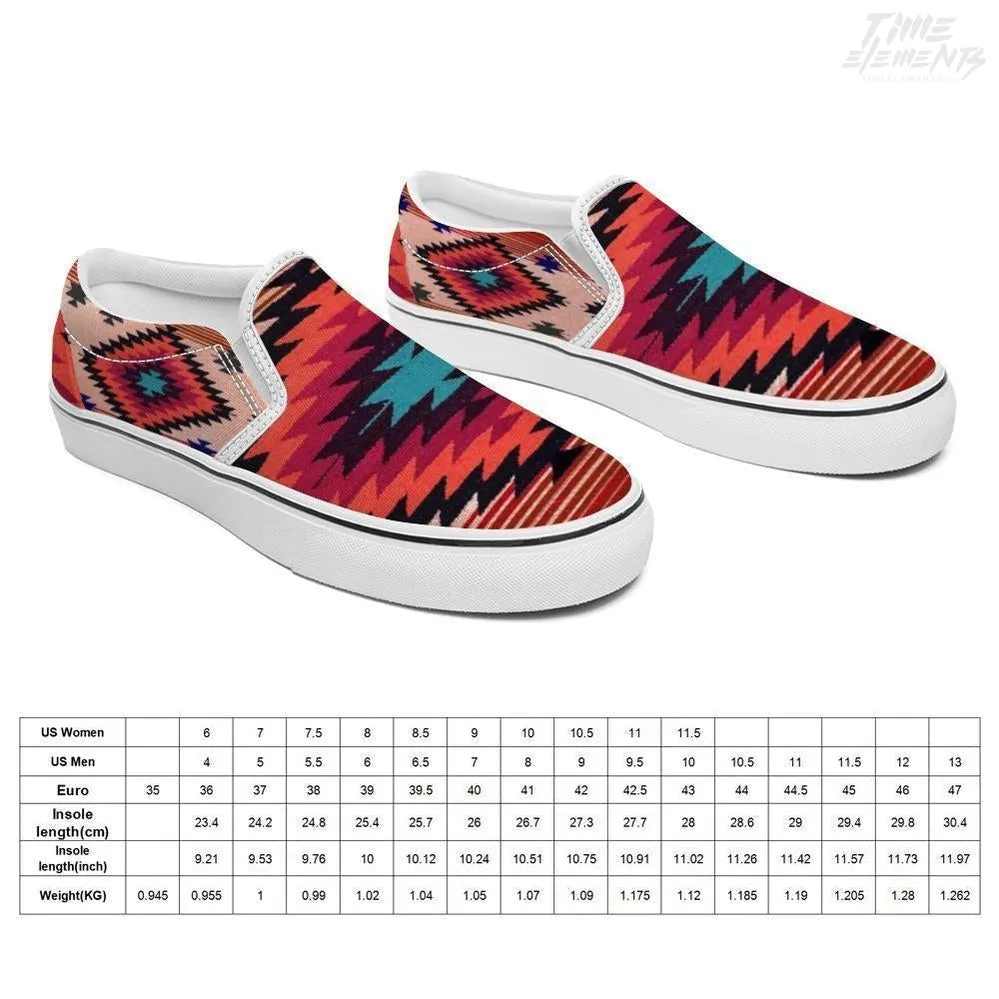 Funky Shaman Magenta Neon Orange - Native American Shoes | Slip-on Sneakers