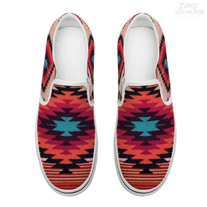 Funky Shaman Magenta Neon Orange - Native American Shoes | Slip-on Sneakers