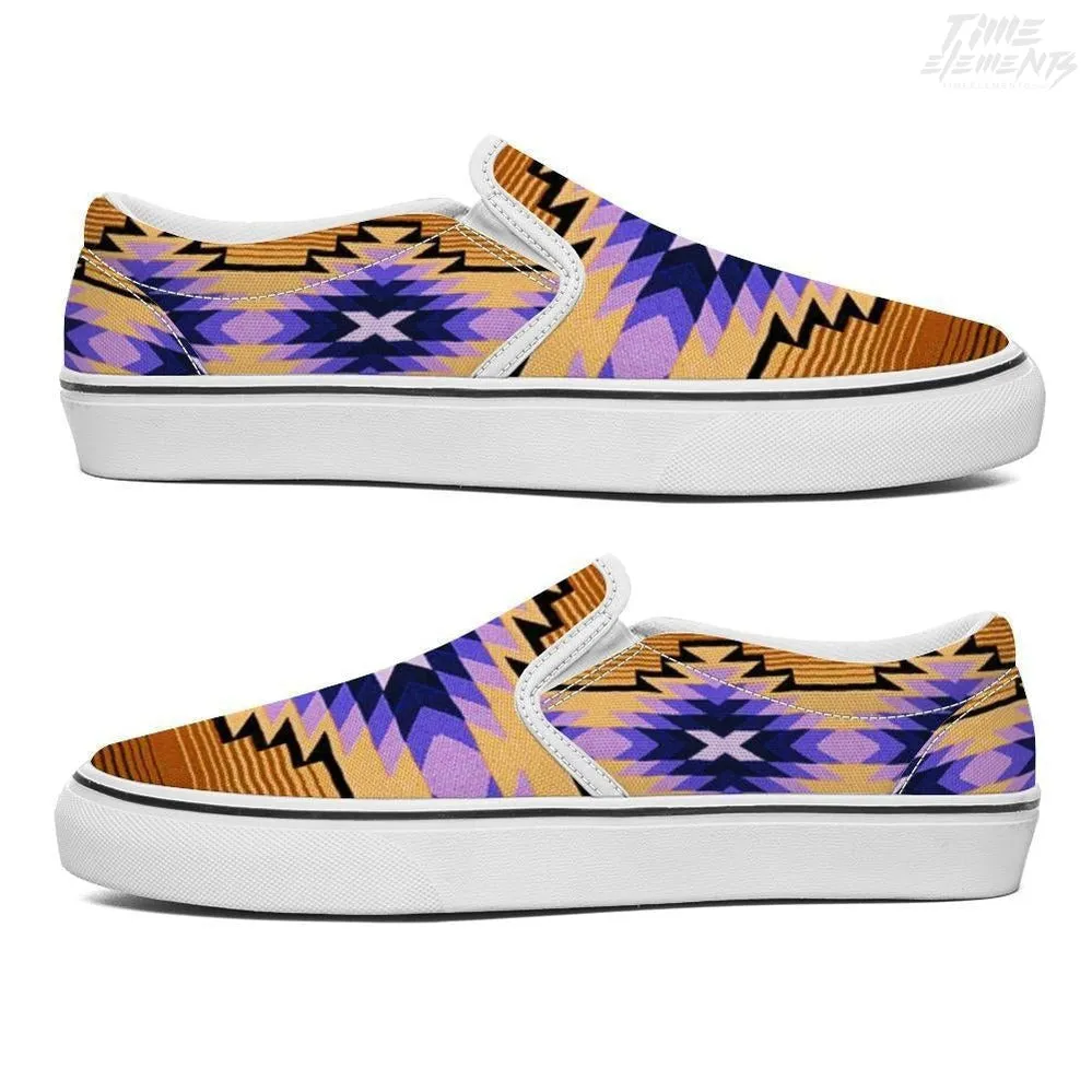 Funky shaman Purple Sienna - Native American Shoes / Slip-on Sneakers
