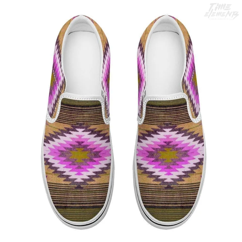 Funky Shaman Sienna Pink - Native American Shoes / Slip-on Sneakers