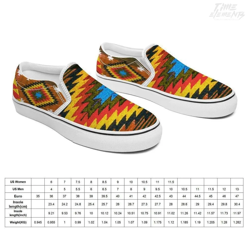 Funky Shaman Yellow Sienna | Native American Slip-on Sneakers