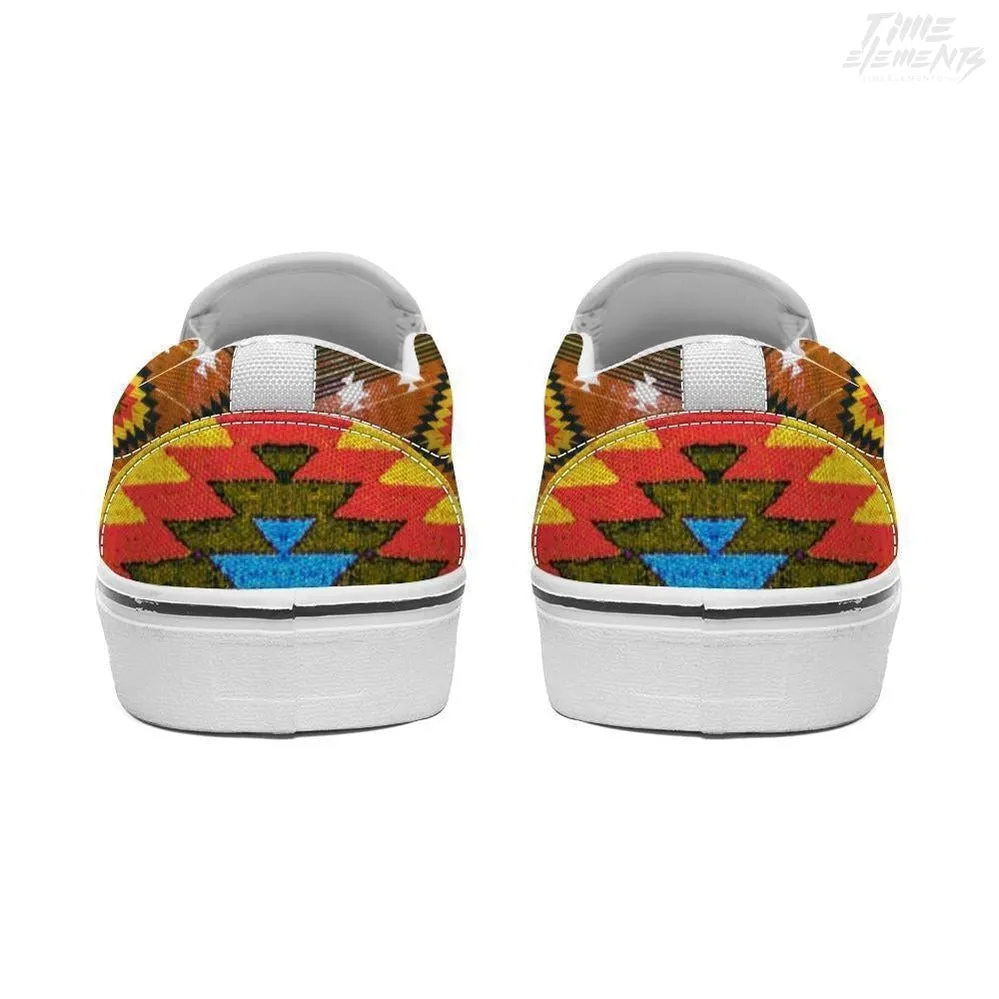 Funky Shaman Yellow Sienna | Native American Slip-on Sneakers