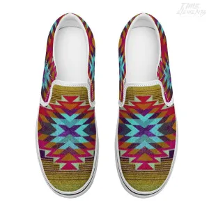 Funky Shamanic Turquoise Sienna - Native American Shoes / Slip-on Sneakers