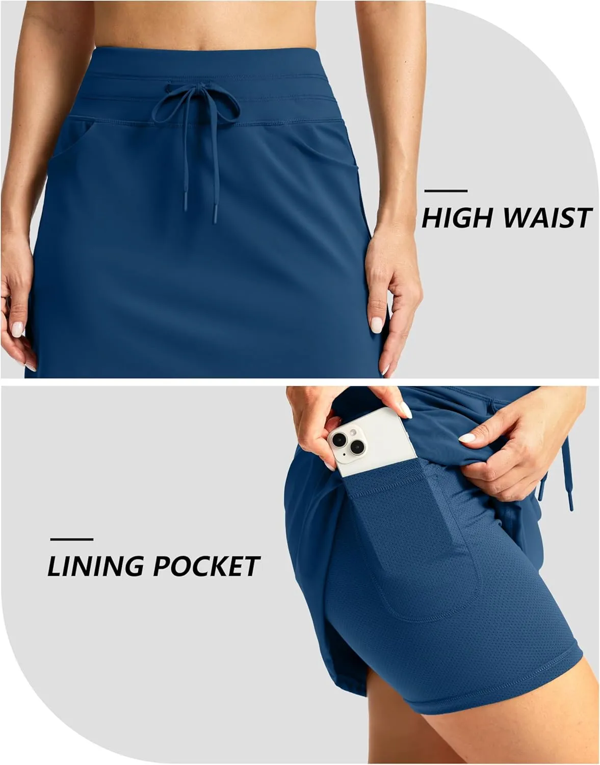 G Gradual Women's 18" Golf Skorts Skirts with 3 Pockets High Waisted Athletic Skorts for Women Stretchy Tennis Skirts