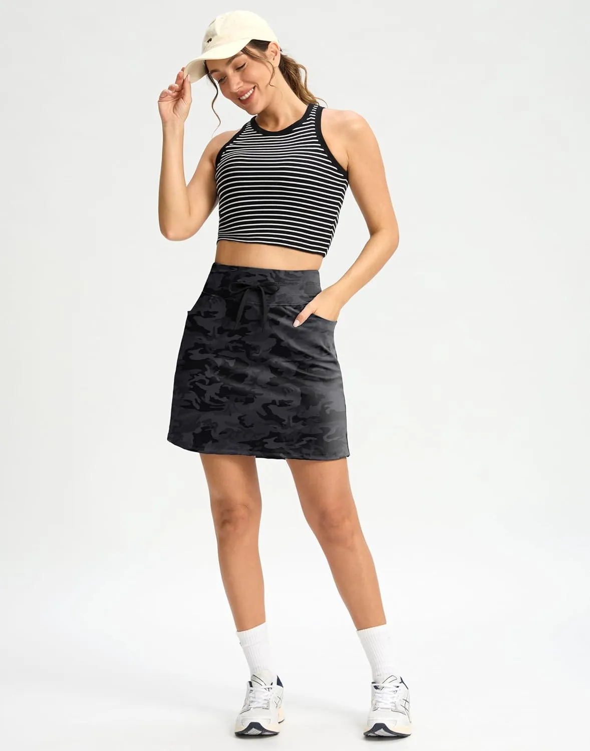 G Gradual Women's 18" Golf Skorts Skirts with 3 Pockets High Waisted Athletic Skorts for Women Stretchy Tennis Skirts