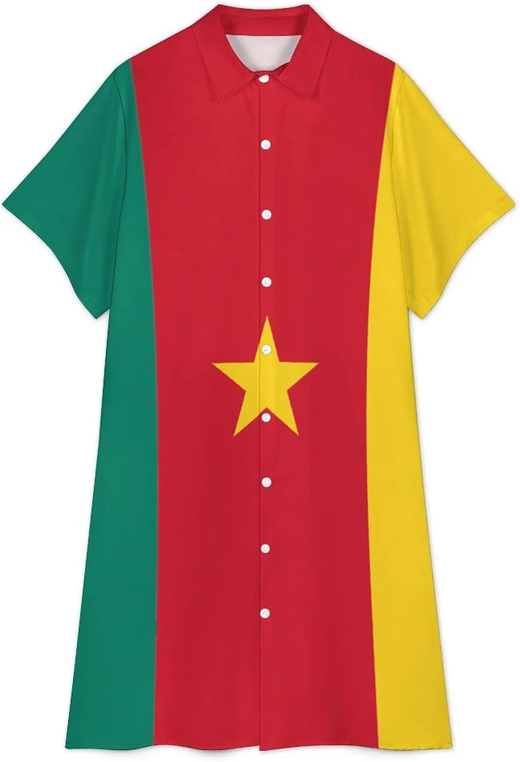 Ghana Flag Womens Button Down Shirt Dresses Cute Button Up Short Sleeve Blouse Tops