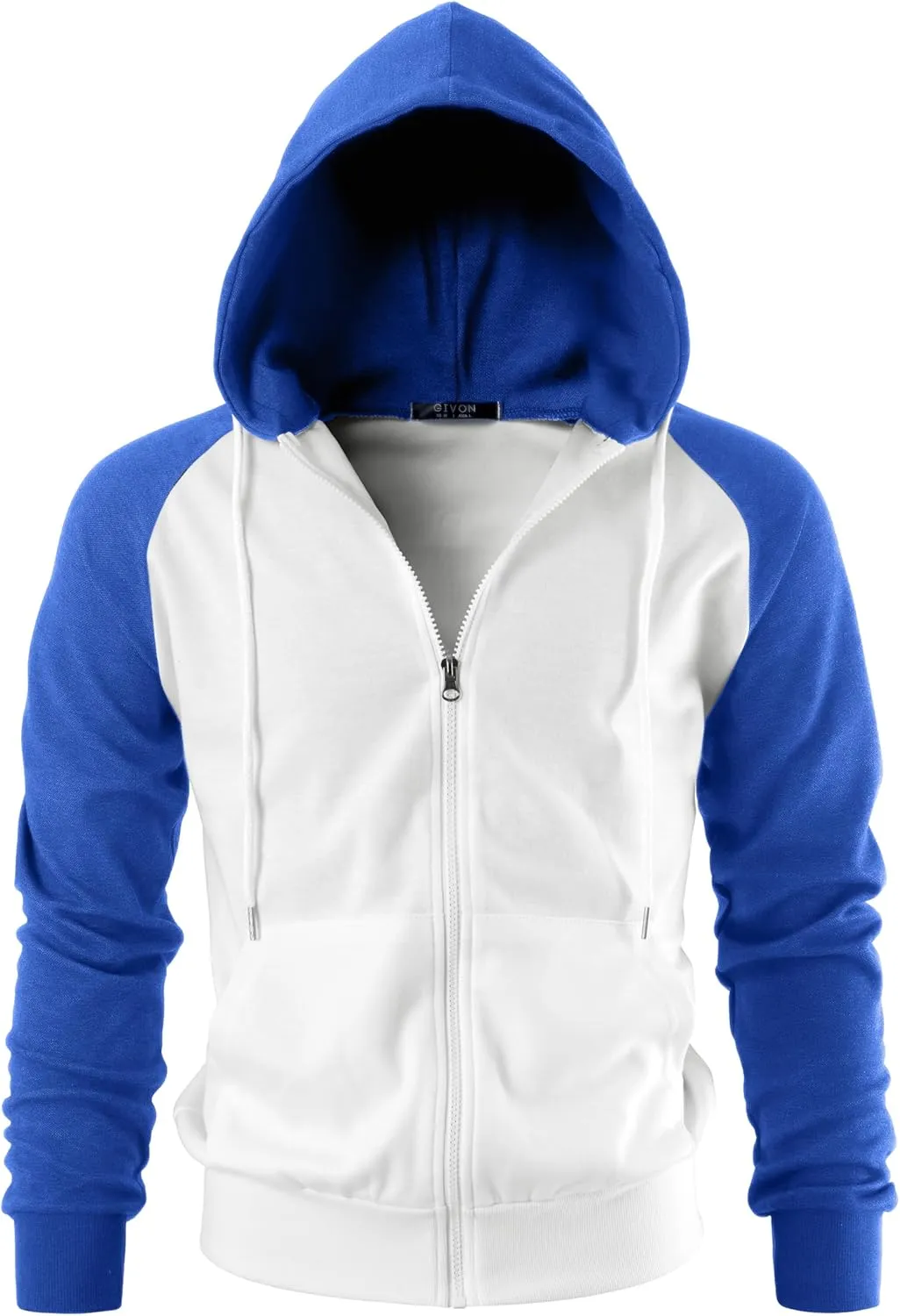 GIVON Men's Zip Up Hoodie Lightweight Baseball Raglan Hooded Sweatshirt