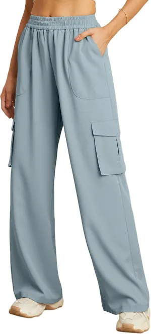 GRECERELLE Cargo Pants Women High Waisted Casual Wide Leg Womens Cargo Pants Baggy Y2K Cargos Pants with Pockets
