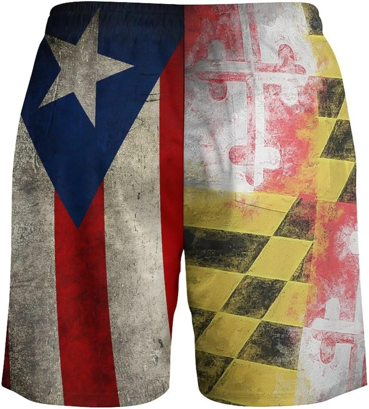 Guyana Flag Map Mens Swim Trunks Quick Dry Swim Shorts with Pockets Funny Beach Shorts