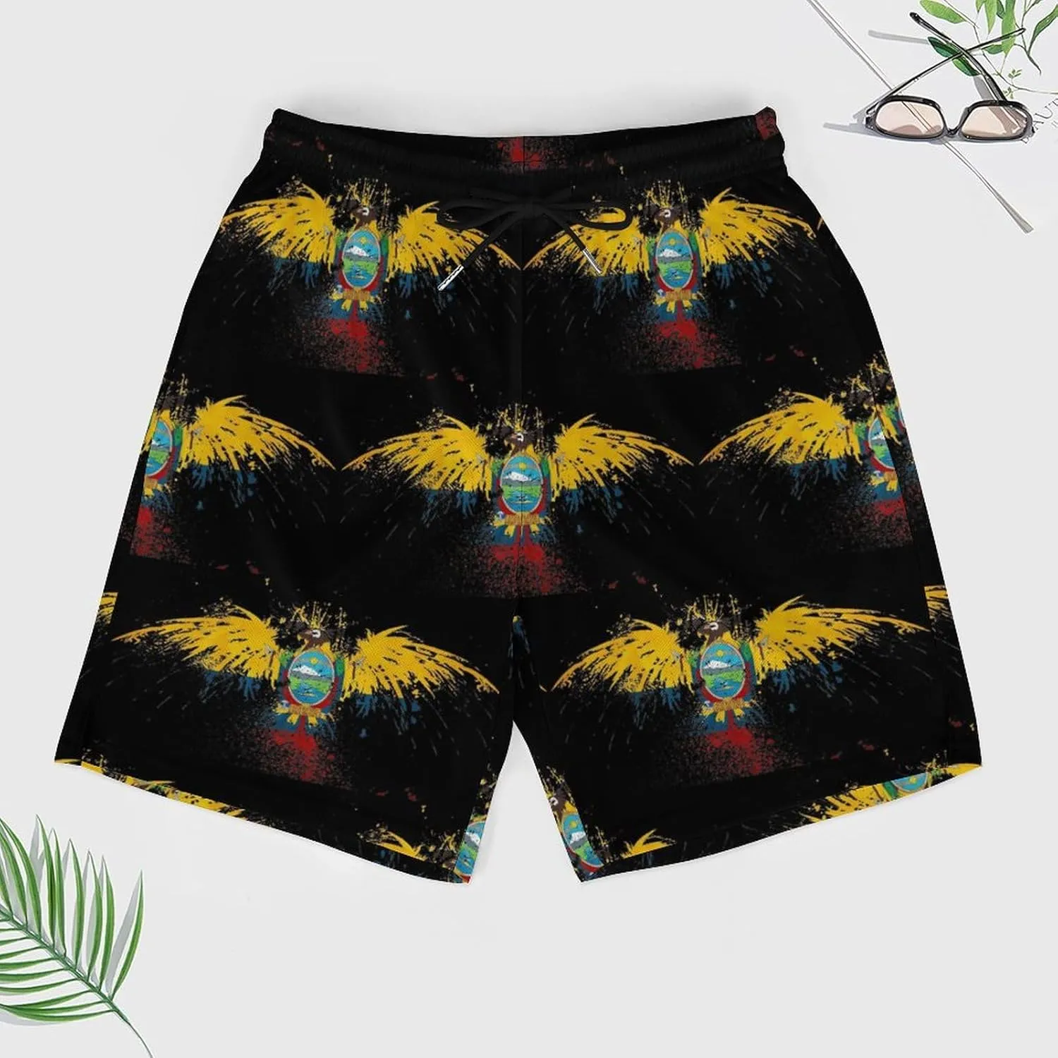 Guyana Flag Map Mens Swim Trunks Quick Dry Swim Shorts with Pockets Funny Beach Shorts