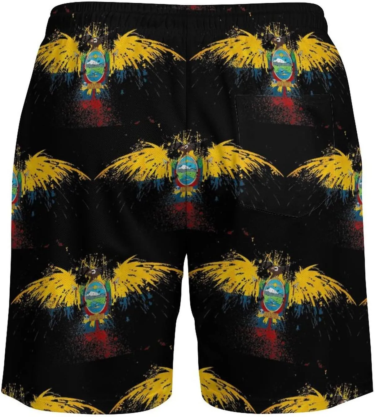 Guyana Flag Map Mens Swim Trunks Quick Dry Swim Shorts with Pockets Funny Beach Shorts