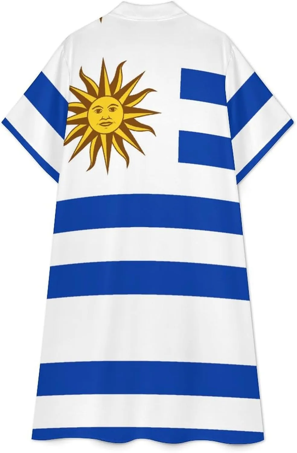 Guyana Flag Womens Button Down Shirt Dress Summer Simple Short Sleeve Shift Dresses with Pockets