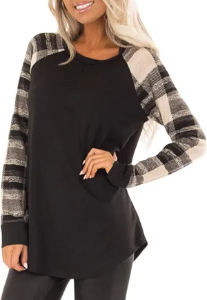 HARHAY 2023 Women's Cotton Knitted Long Sleeve Lightweight Tunic Sweatshirt Tops