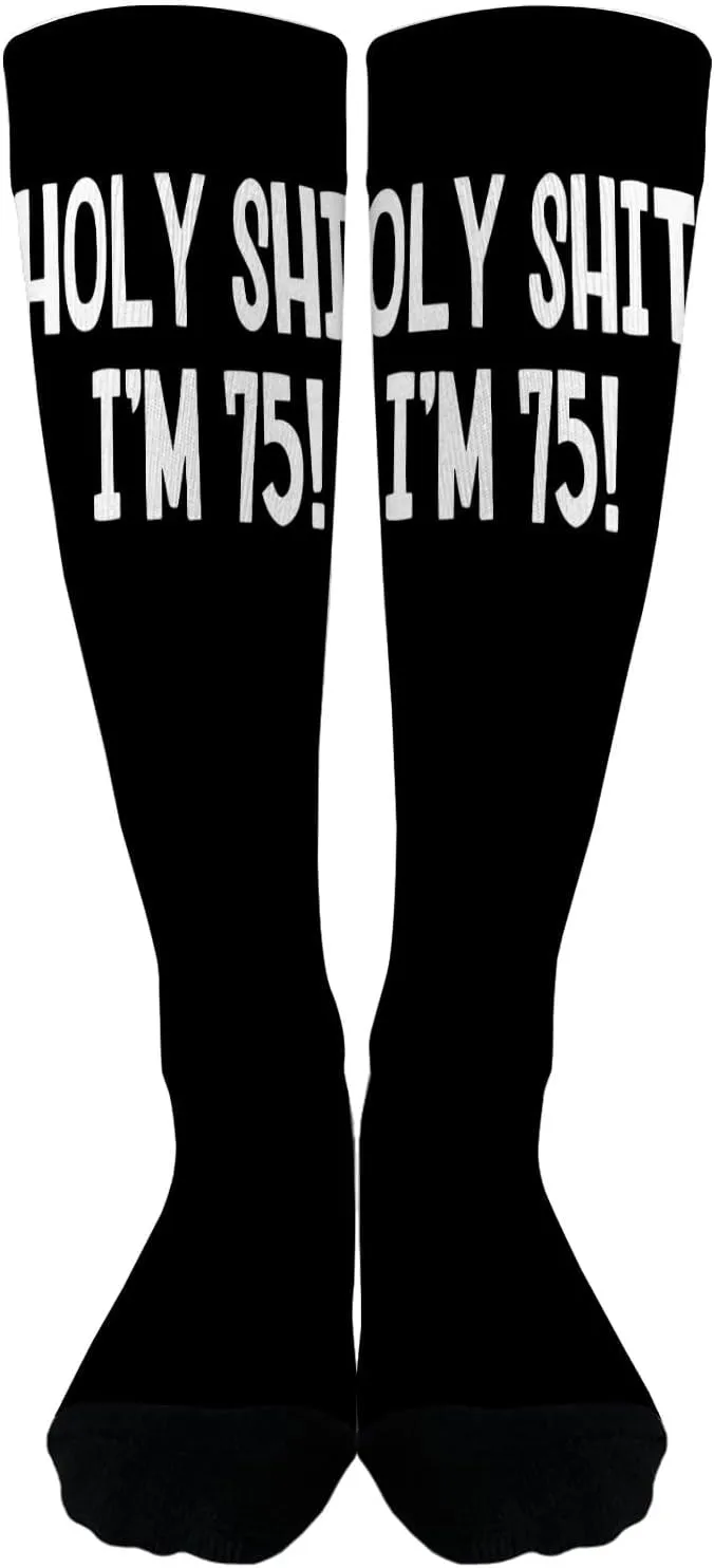 Holy Shits Im 75 Athletic Socks Women Cotton Sock