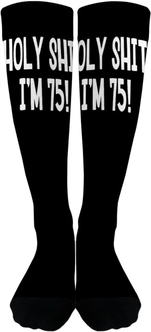 Holy Shits Im 75 Athletic Socks Women Cotton Sock