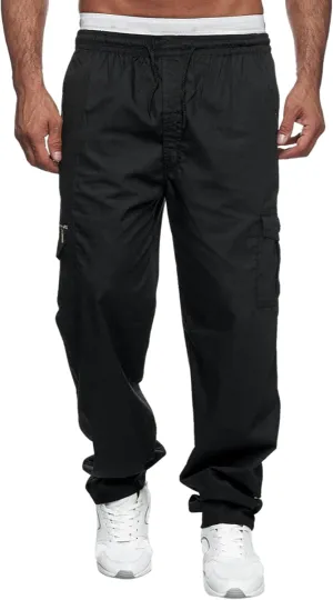 Hulpvktsgiq Mens Fashion Joggers Sports Pants - Cargo Pants Sweatpants Multi Pockets Trousers Mens Loose Fit Long Pants
