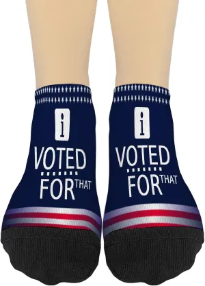 I Voted For That No Show Socks Womens Athletic Socks For Women Mid Crew Socks FashionSock