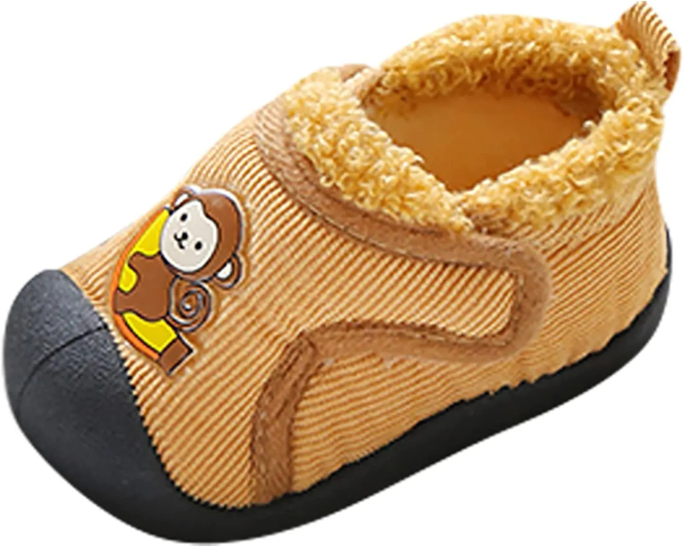 Infant Girls Boys artoon Cotton Cloth Plush Shoes Soft Flat Bottom Lightweight Slip On Warm Sport Shoes for Baby